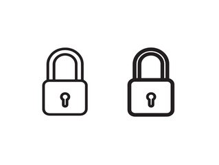 Professional lock unlock combination line illustration