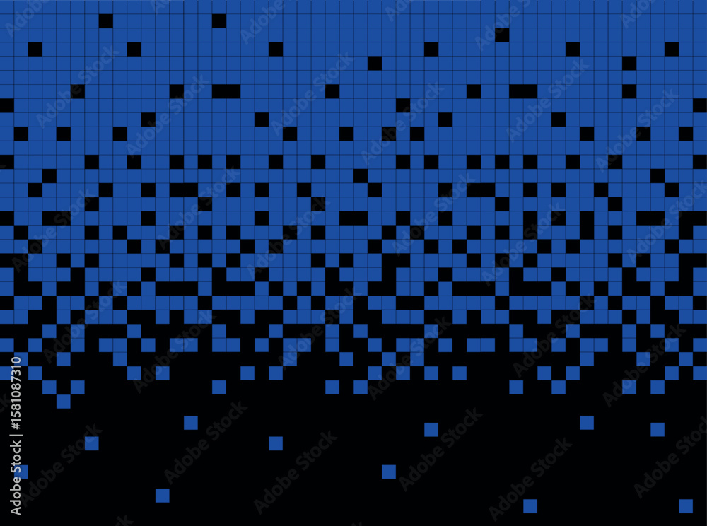Fototapete Pixel disintegration background. Decay effect. Dispersed dotted pattern. Concept of disintegration.