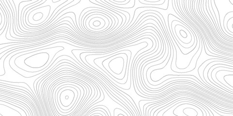 Fototapeta premium Abstract minimal lines topographic background, black on white contours topography stylized height of the lines map, abstract white topo wavy line pattern design.