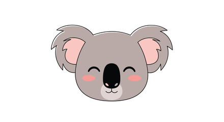 Fototapeta premium Adorable Baby Koala Bear Face with Cute Fluffy Ears and Rosy Cheeks Adorned with Sweet Gentle Expressions