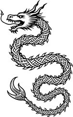 Tribal Celtic Dragon Tattoo Design – Mythical Serpent Ink Art"