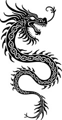 Tribal Celtic Dragon Tattoo Design – Mythical Serpent Ink Art"
