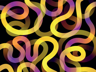 Color wavy shapes. Abstract dynamic line organic figures with gradient color, trendy wave fluid ribbon and curve waving elements for poster design