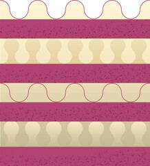 Piece of cake with pink icing. Chocolate Cake Slice: Vector Dessert Icon Illustration flat style