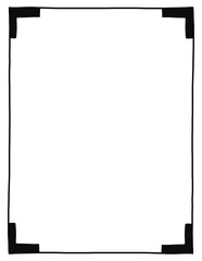 Simple Doodle Border Frame. Hand-Drawn Black Line Borders. Modern Minimalist Border Frame. Perfect for invitations, worksheets, weddings, and printable projects.