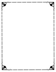 Simple Doodle Border Frame. Hand-Drawn Black Line Borders. Modern Minimalist Border Frame. Perfect for invitations, worksheets, weddings, and printable projects.