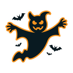 Halloween Ghost Cartoon silhouette Vector Designs