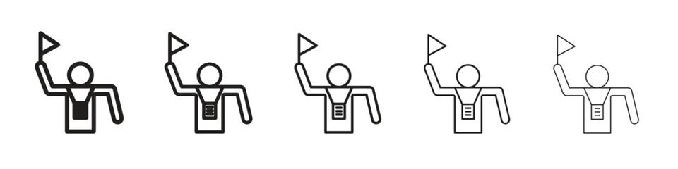 Tourist Guide icon in thin to bold stroke versions on white background