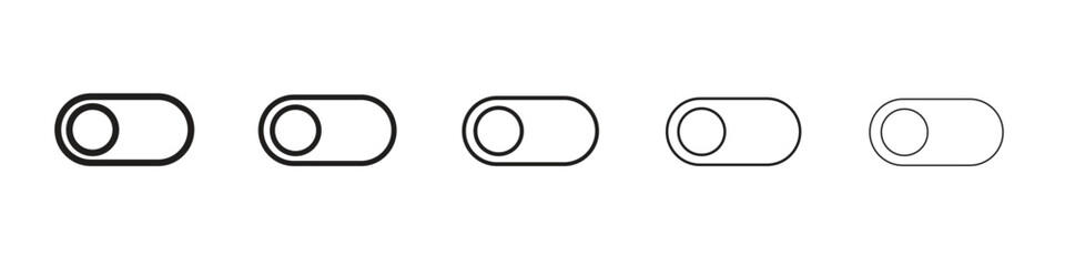 Switch icon in thin to bold stroke versions on white background