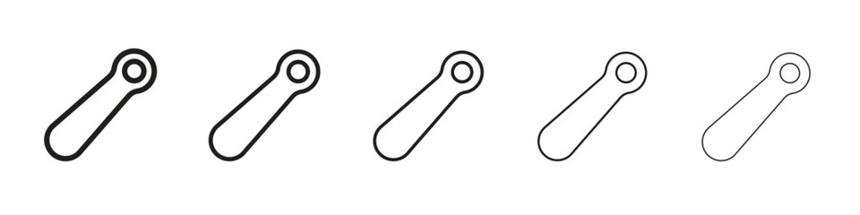 Shoehorn icon in thin to bold stroke versions on white background