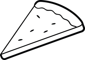 Quesadilla Slice Line Drawing on White Background