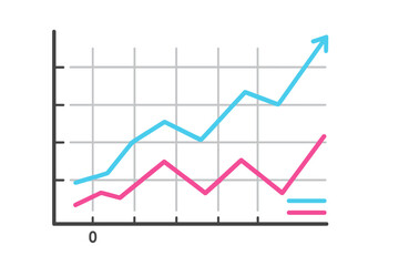 The title is ‘Simple Infographic Line Chart - Sky Blue, Deep Pink