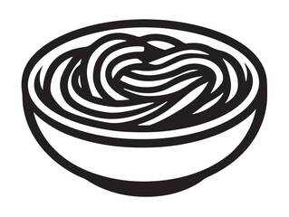 Delicious ramen noodles illustration in minimal line art