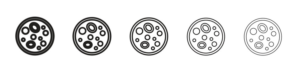 Leukemia icon in thin to bold stroke versions on white background