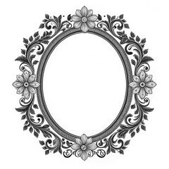 Elegant floral frame design with ornamental leaf and swirl elements