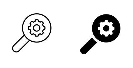 Production research with loupe icon