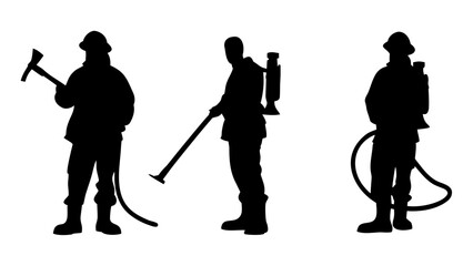 Firefighter Silhouettes PNG &ndash; Axes, Hoses, Rescue Crew Transparent Clipart