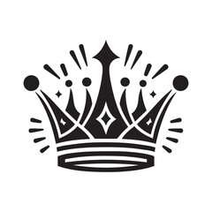 black and white crown vector logo