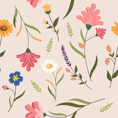 Seamless Floral Pattern Vector Art, Icons, and Graphics