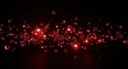 A swirling, glittering mass of crimson gems against a deep black background.