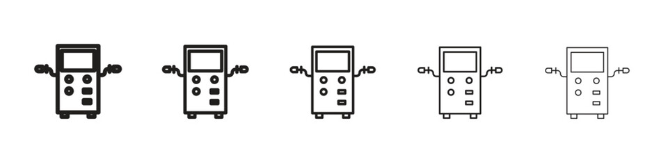 Dialysis icon in thin to bold stroke versions on white background