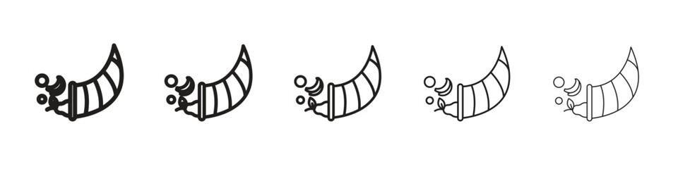Cornucopia icon in thin to bold stroke versions on white background