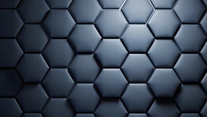 Naklejka premium Dark blue hexagonal pattern with subtle lighting and textured surface