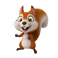 Fototapeta premium Cheerful Cartoon Squirrel Cute Rodent Illustration