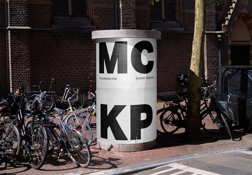 Mockup Of Round Vertical Customizable Poster By Bikes