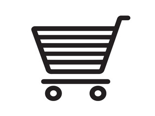 Sleek shopping cart symbol in 2D vector outline