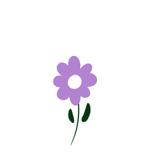 Lilac flower on white background, illustration 