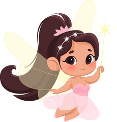 Cute little fairy with magic wand