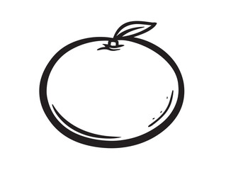 Organic orange outline with smooth line vector art