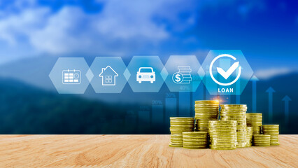 Loan, Financial loan agreement concept, investment and finance concept, fundraising, Personal Loan Assessment and Loans concept. Financial loan agreement