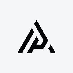 letter Ap or Pa triangle initial creative monogram logo