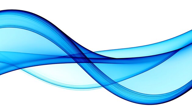 Abstract blue wavy lines on white background (1) - Powered by Adobe