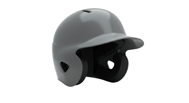 Gray baseball helmet, essential for protecting players on the field