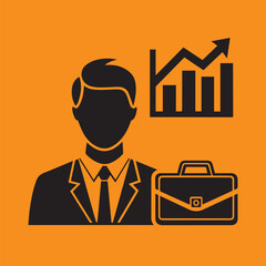 Stock Broker Icon vector silhouette 
