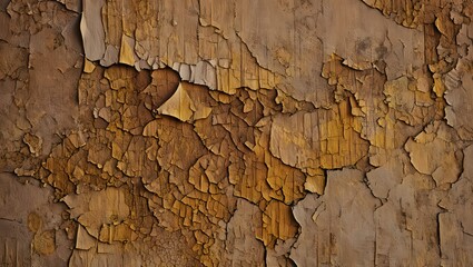 Fototapeta premium Textured background of weathered wood with peeling paint revealing aged grain and cracks