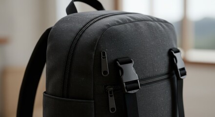 Urban Explorer Bagas1752513026073_657942PICT-hq Close-Up of a Stylish Black Backpack for Daily Adventures