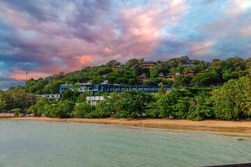 Beautiful view from Kao Khad next to Cape Panwa on the island of Phuket Thailand. Views of the...