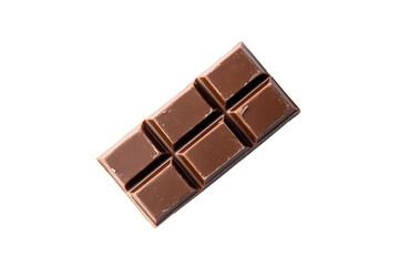 A chocolate bar isolated on a white isolated on a transparent background in PNG format.