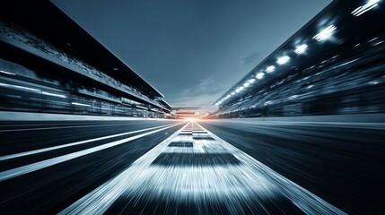 dynamic racing track background with motion blur and high speed energy