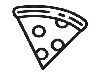 Delicious pizza slice in clean outline design