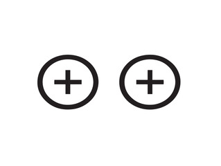 Minimalist vector icons of plus and minus symbols