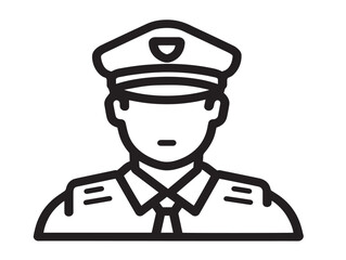 Minimalist vector of officer in uniform profile