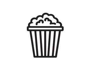 Tasty popcorn bucket icon in minimal art