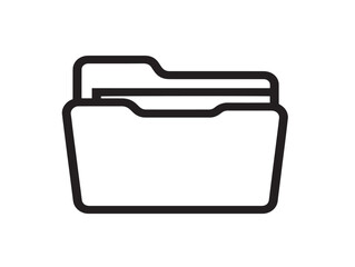 Work folder icon in elegant linear vector