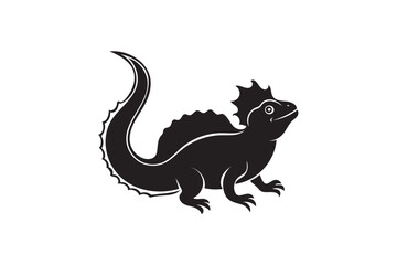 Fototapeta premium Frilled lizard silhouette. (1)