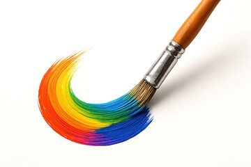vibrant paintbrush Set with colorful strokes isolated on white background